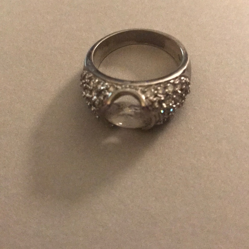 Silver rhinestone ring